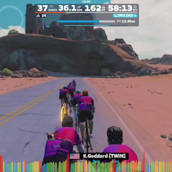 Zwift - Group Ride: Rapha Festive 500 with Maria @ 2.2 W/KG on Triple Flat Loops in Watopia