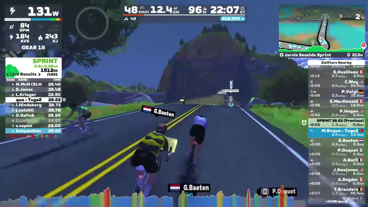 Zwift - Jarvis Seaside Sprint in Watopia