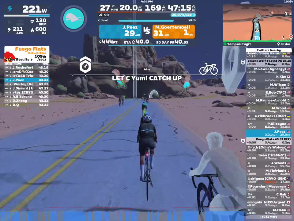 Zwift - Pacer Group Ride: Tempus Fugit in Watopia with Yumi
