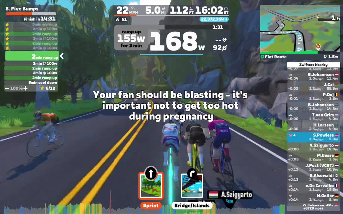 Zwift - 8. Five Bumps on Flat Route in Watopia