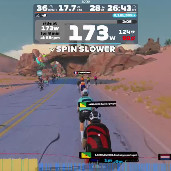 Zwift - JOIN: 4x 8 min kracht on Tempus Fugit in Watopia