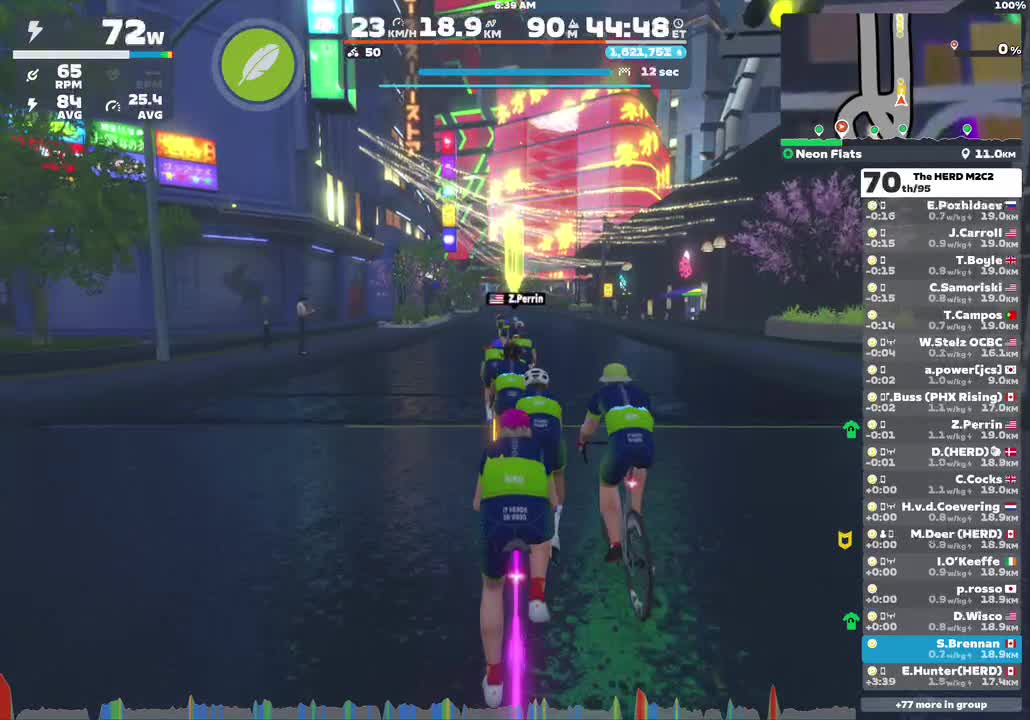 Zwift - Group Ride: The HERD M2C2 (D) on Neon Flats in Makuri Islands