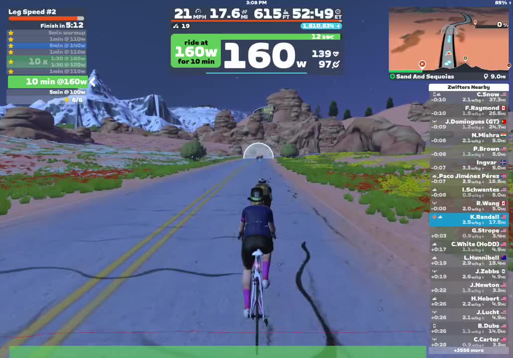 Zwift - Leg Speed #2 on Sand And Sequoias in Watopia