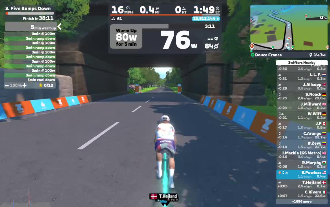 Zwift - 3. Five Bumps Down on Douce France in France