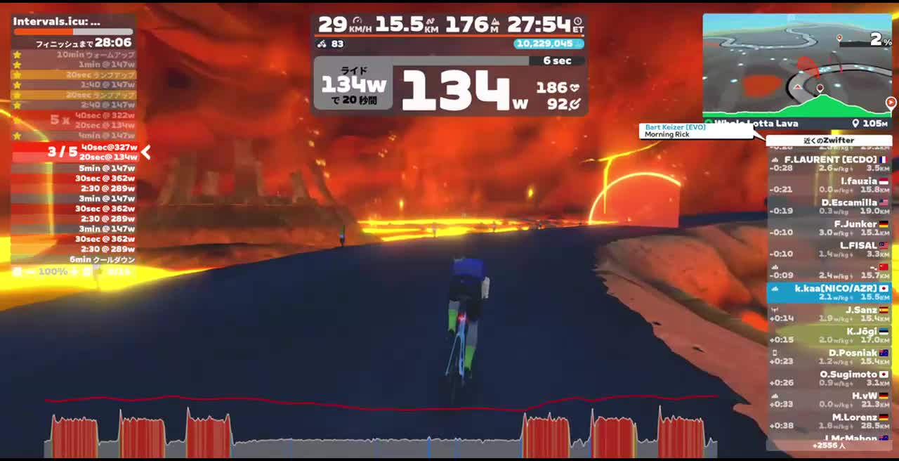 Zwift - : VO2max Race Winning Power (12/26) on Whole Lotta Lava in Watopia