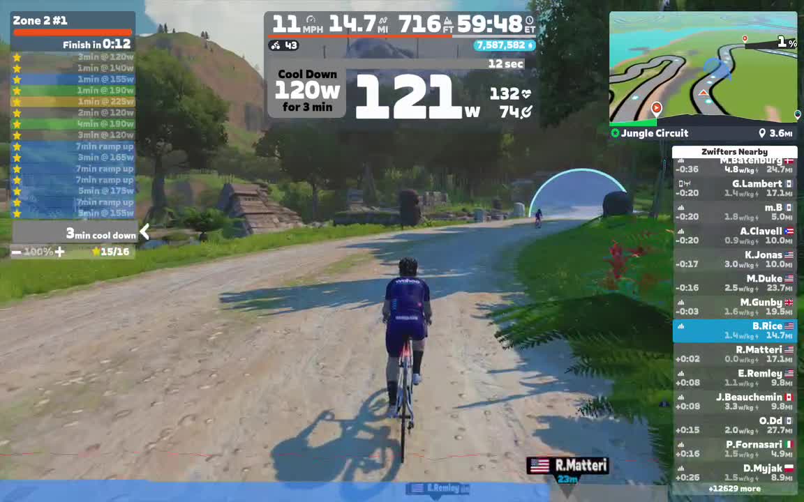 Zwift - Zone 2 #1 on Jungle Circuit in Watopia