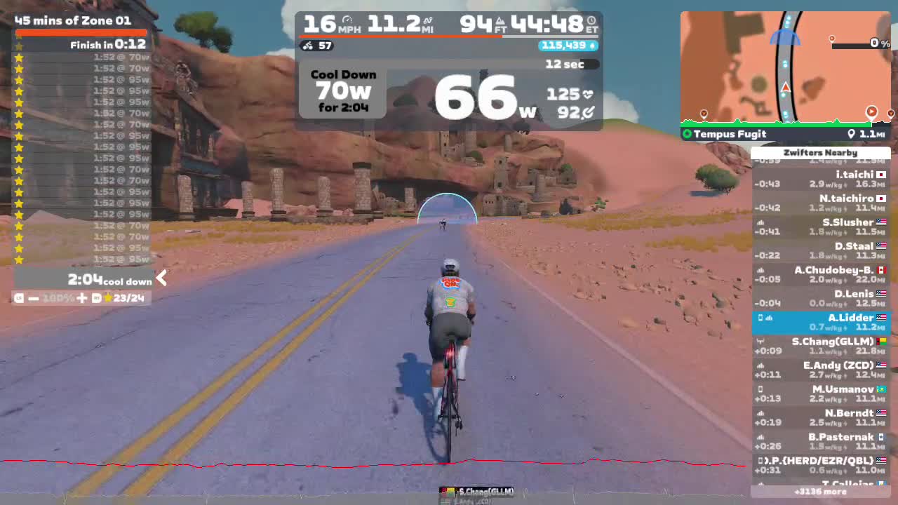 An hour of easy pace on Tempus Fugit