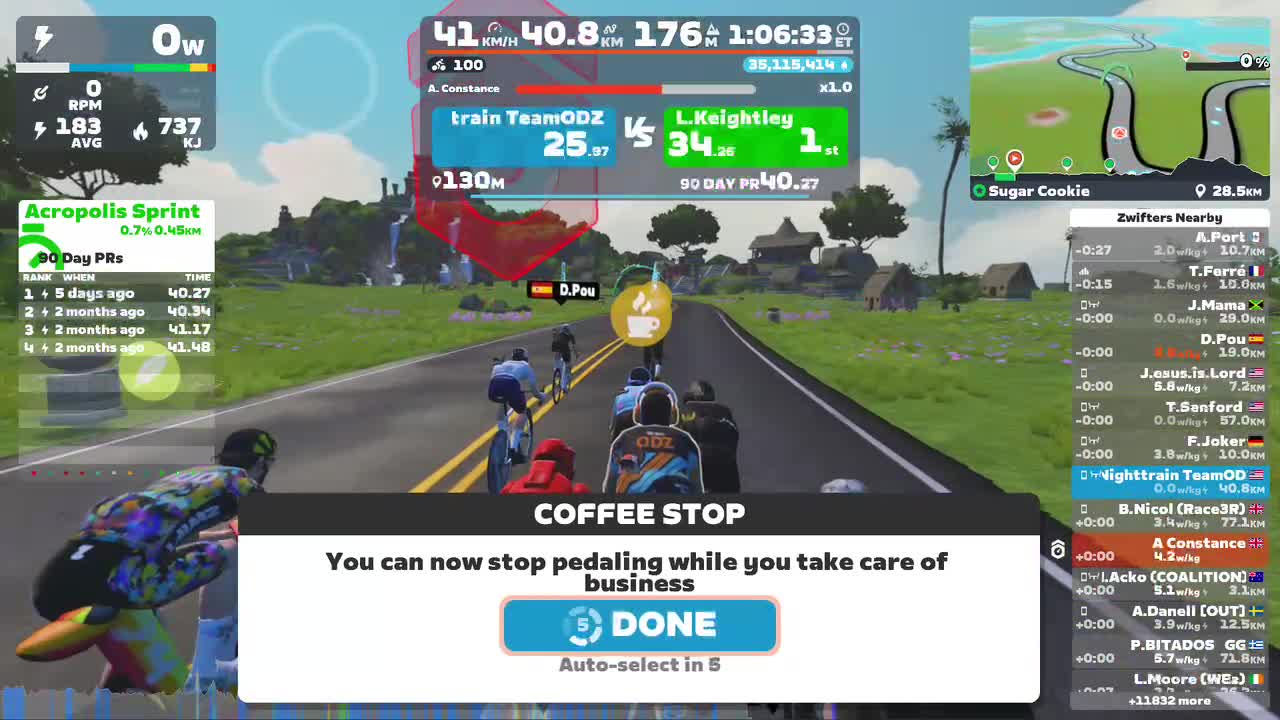 Zwift - Group Ride: Rapha Festive 500 with Coco @ 2.6 W/KG on Triple Flat Loops in Watopia