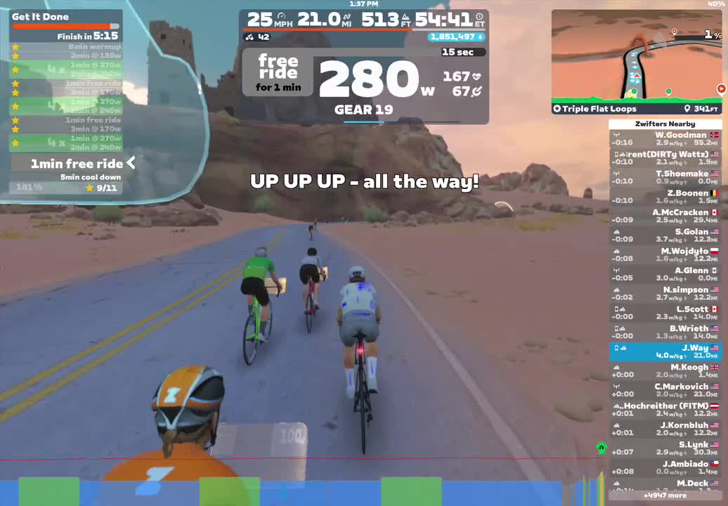 Zwift - Get It Done on Triple Flat Loops in Watopia
