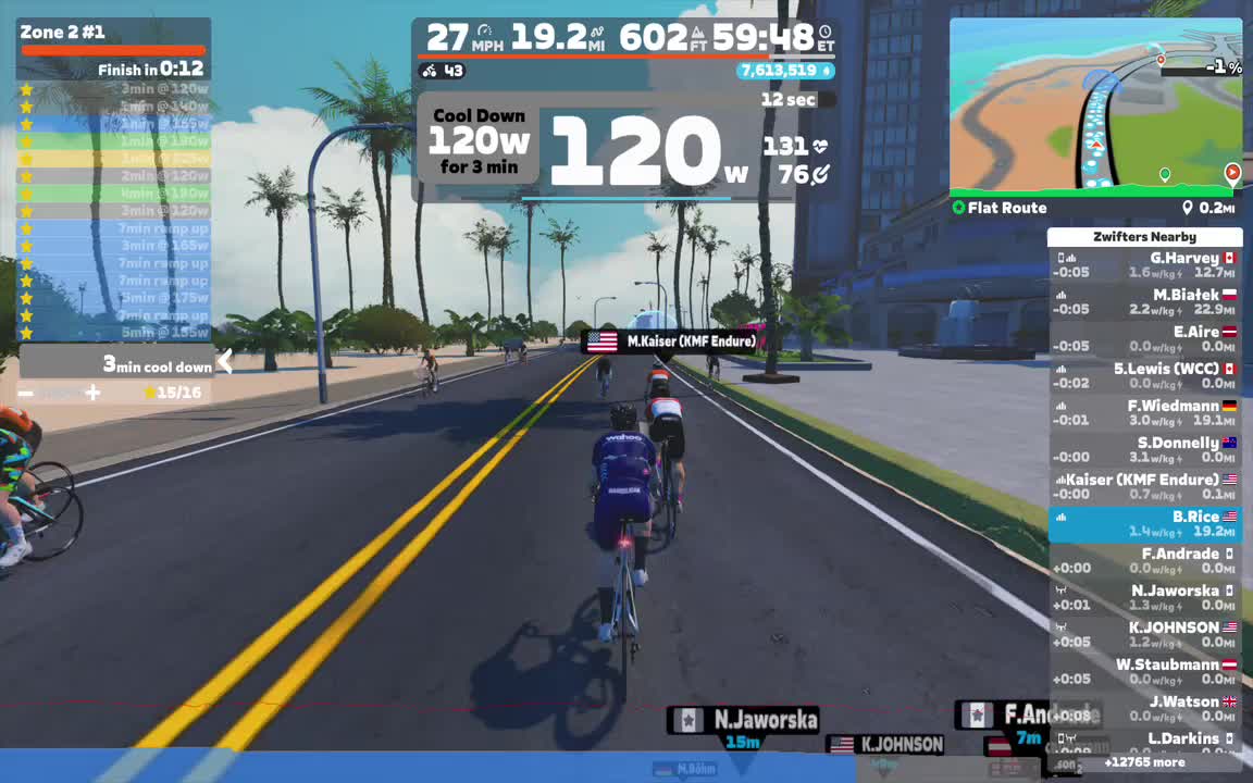 Zwift - Zone 2 #1 on Flat Route in Watopia