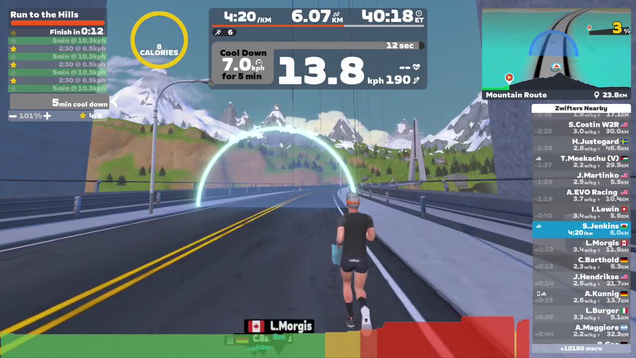 Zwift - Run to the Hills on Mountain Route in Watopia