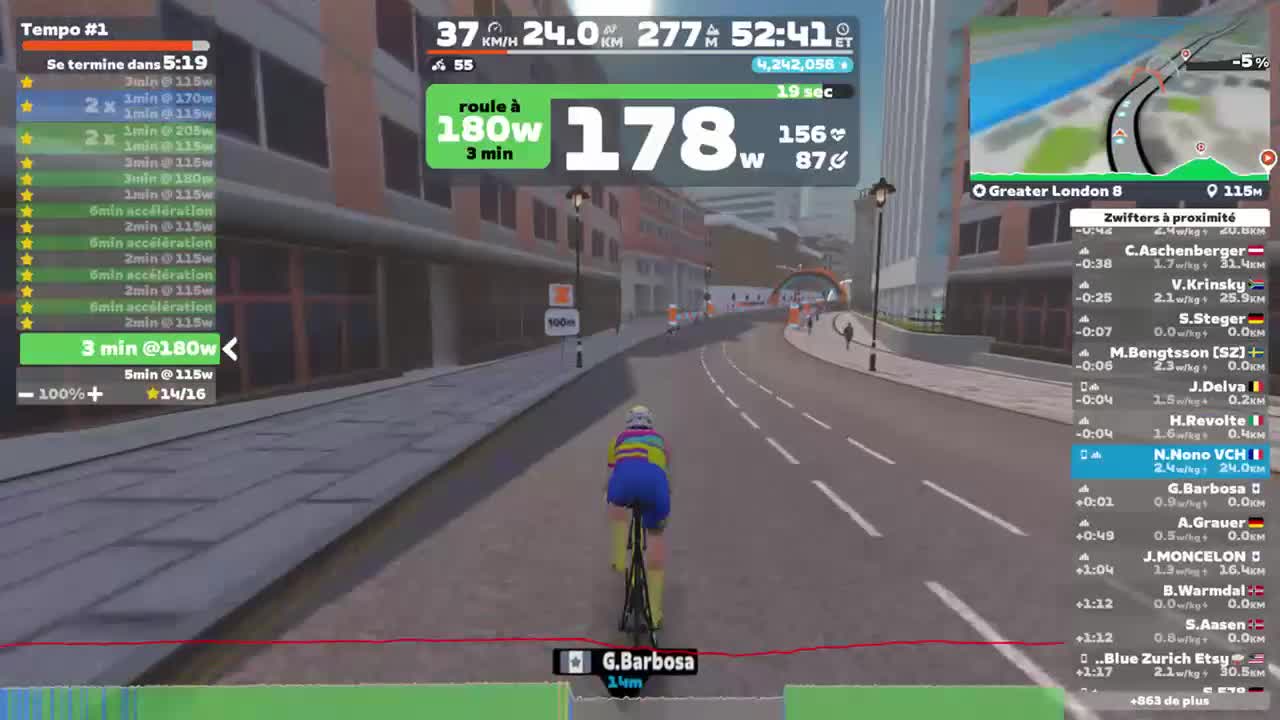Zwift - Tempo #1 on Greater London 8 in London