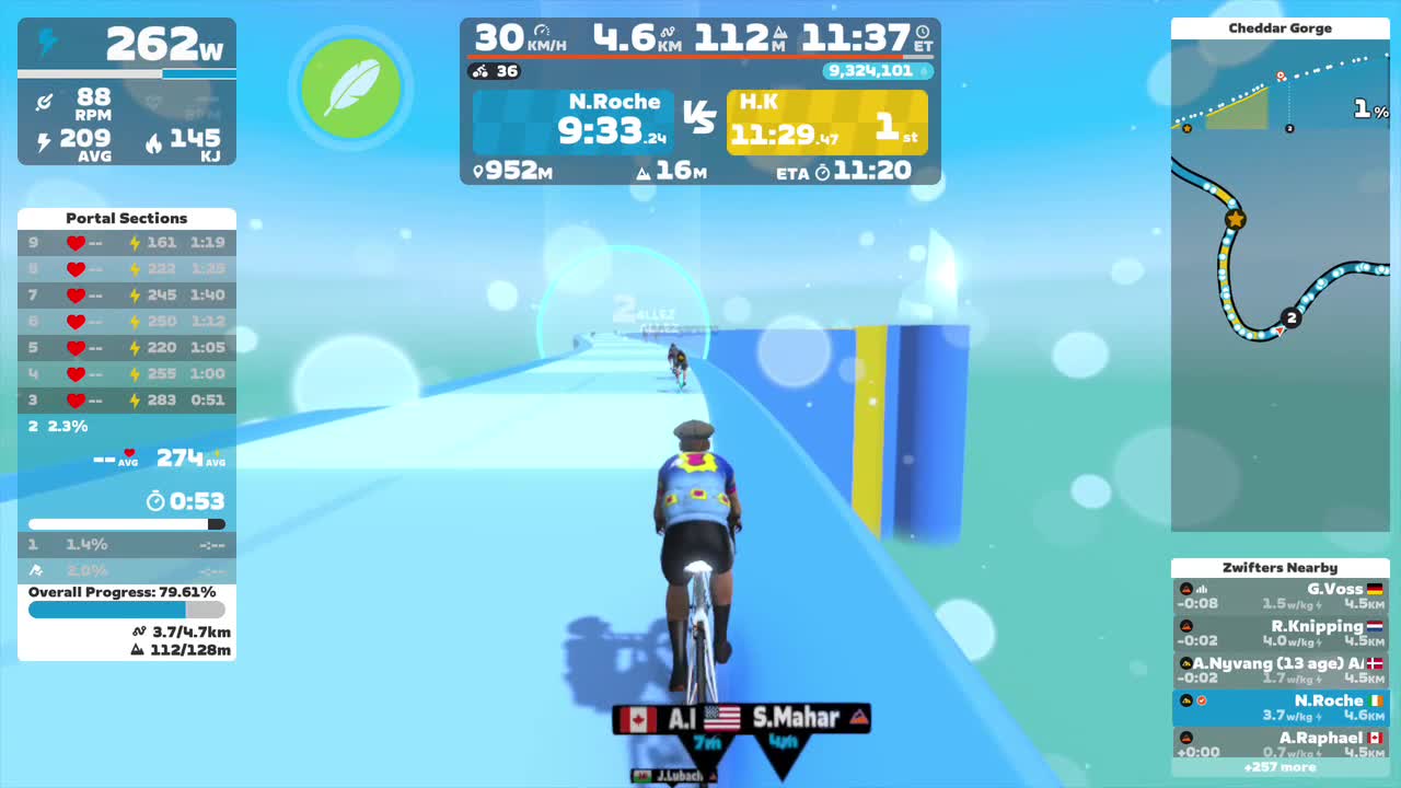 Zwift - Climb Portal: Cheddar Gorge at 75% Elevation in Watopia