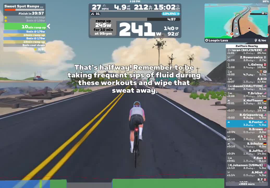 Zwift - Sweet Spot Ramps - 30min on Loopin Lava in Watopia