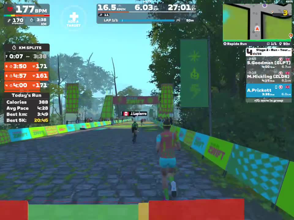 Zwift - Group Run: Stage 2 - Run - Tour de Zwift on Rapide Run in France