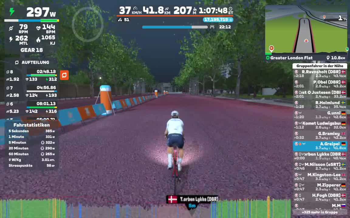 Zwift - Group Ride: DBR Base Endurance Ride  (E) on Greater London Flat in London