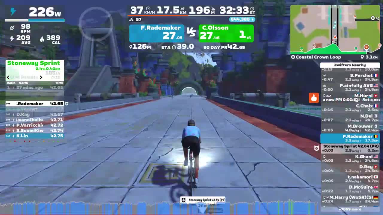 Zwift - Coastal Crown Loop in Watopia