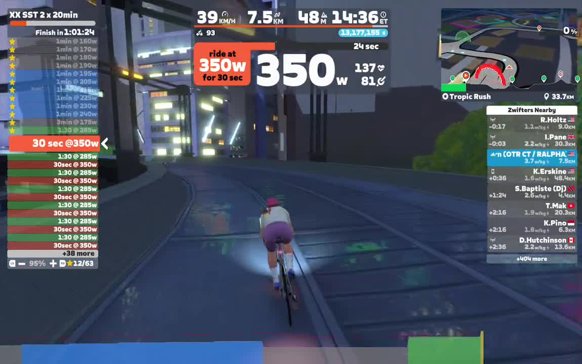 Zwift - XX SST 2 x 20min on Tropic Rush in Makuri Islands