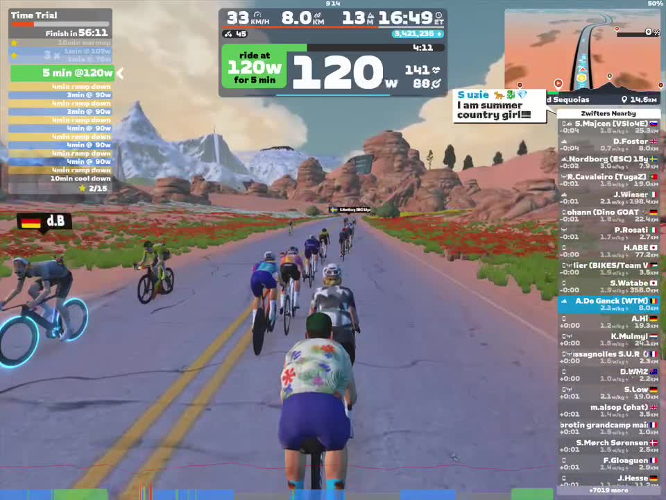 Zwift - Time Trial on Sand And Sequoias in Watopia