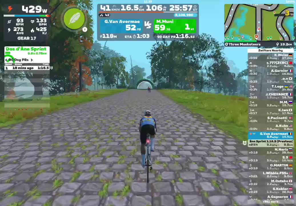 Zwift - Three Musketeers in France