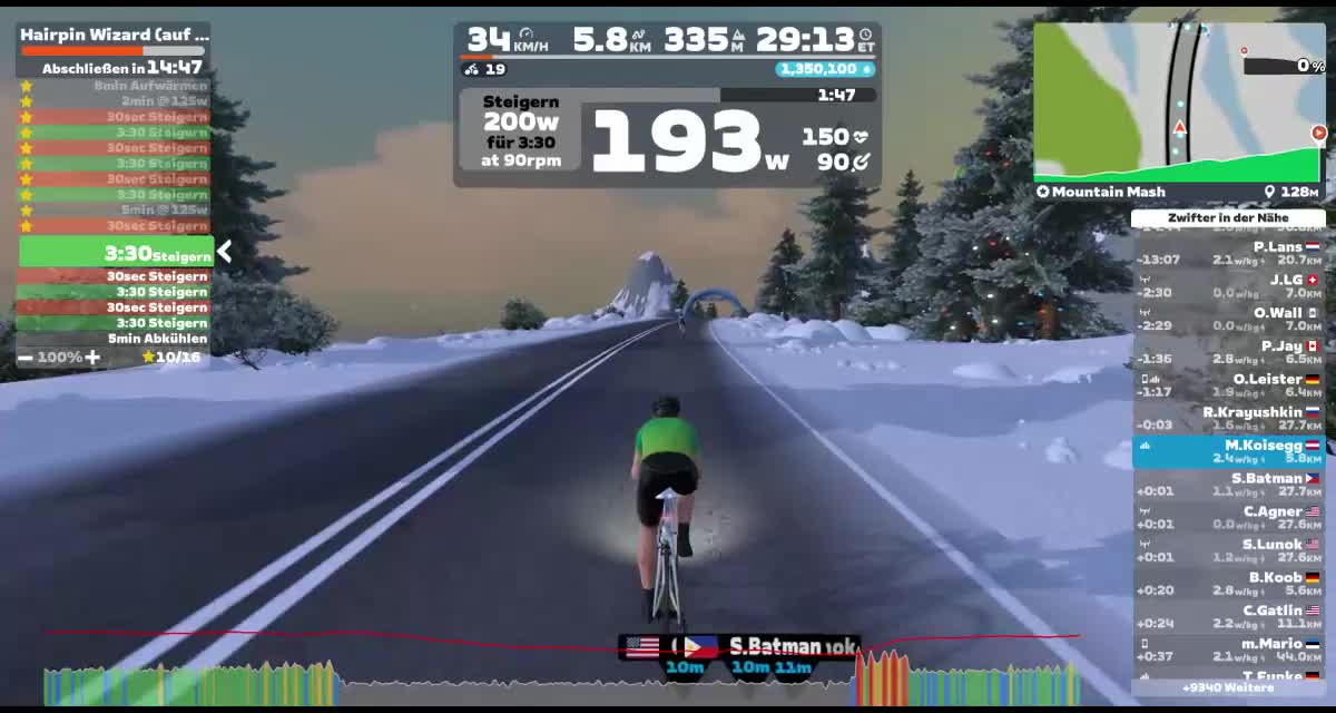 Zwift - Hairpin Wizard on Mountain Mash in Watopia