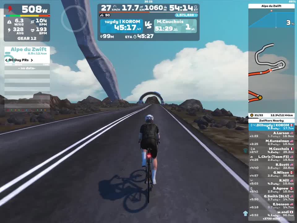 Zwift - Road to Sky in Watopia