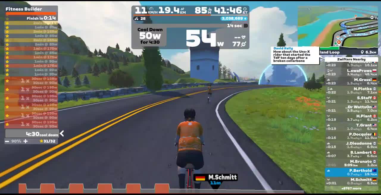 Zwift - Fitness Builder on Beach Island Loop in Watopia