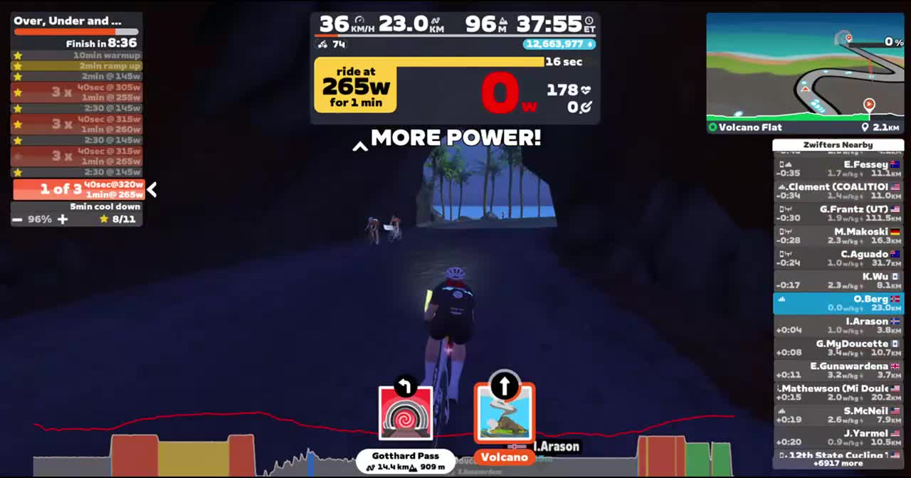 Zwift - Over, Under and Beyond on Volcano Flat in Watopia