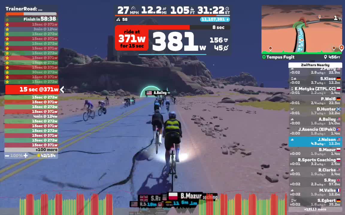 Zwift - Hunger -1 on Tempus Fugit in Watopia