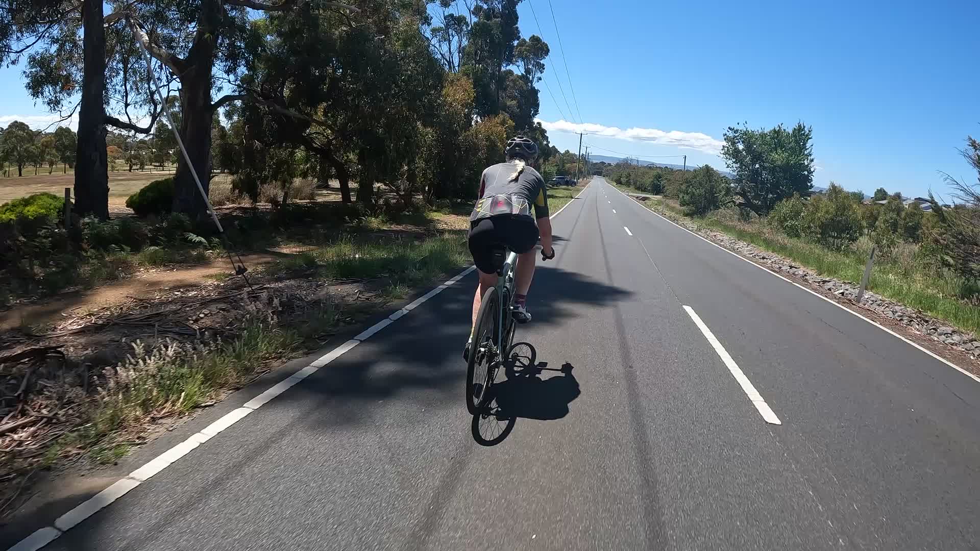 Pedalling North-east along Seven Mile Beach Road