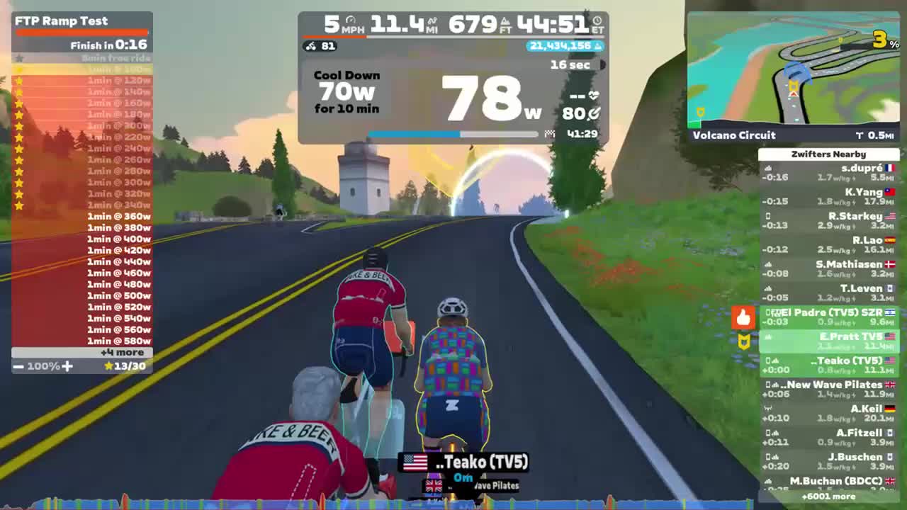 Zwift - Elizabeth Pratt TV5's Meetup on Tair Dringfa Fechan in Watopia