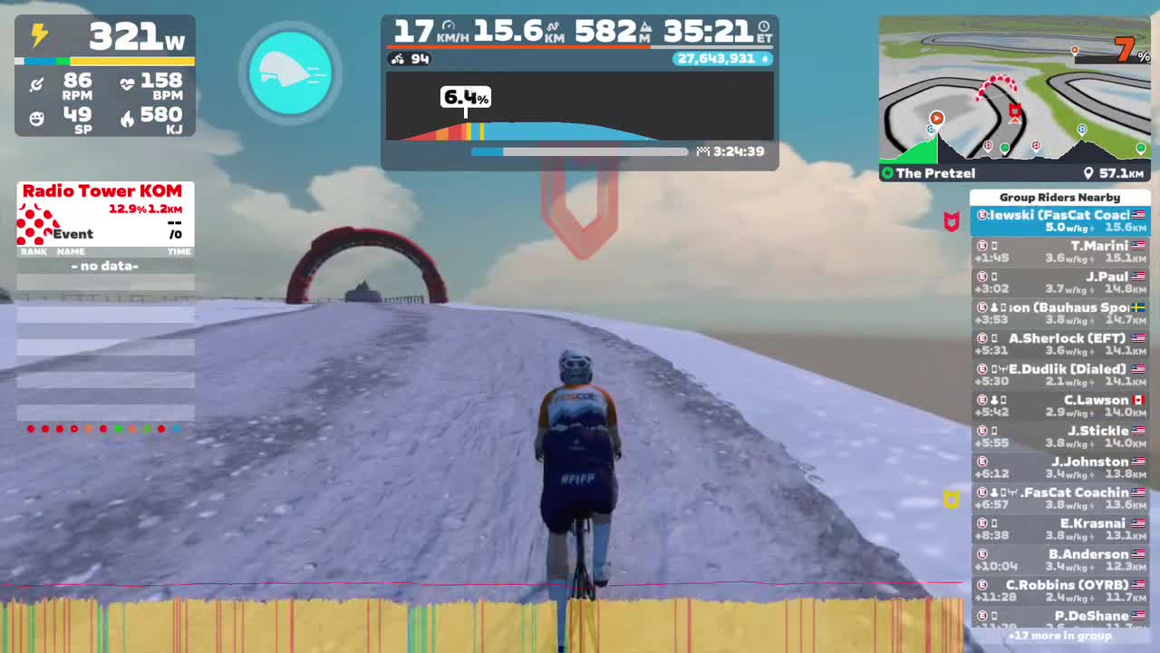 Zwift - Group Ride: 2,026kJ’s with FasCat ‼️ on The Pretzel in Watopia