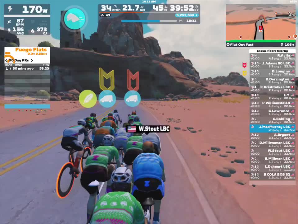 Zwift - Group Ride: Flat Out Fast on Flat Out Fast in Watopia