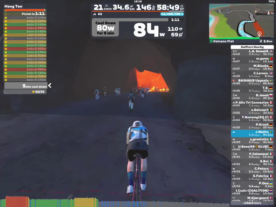 Zwift - Hang Ten on Volcano Flat in Watopia