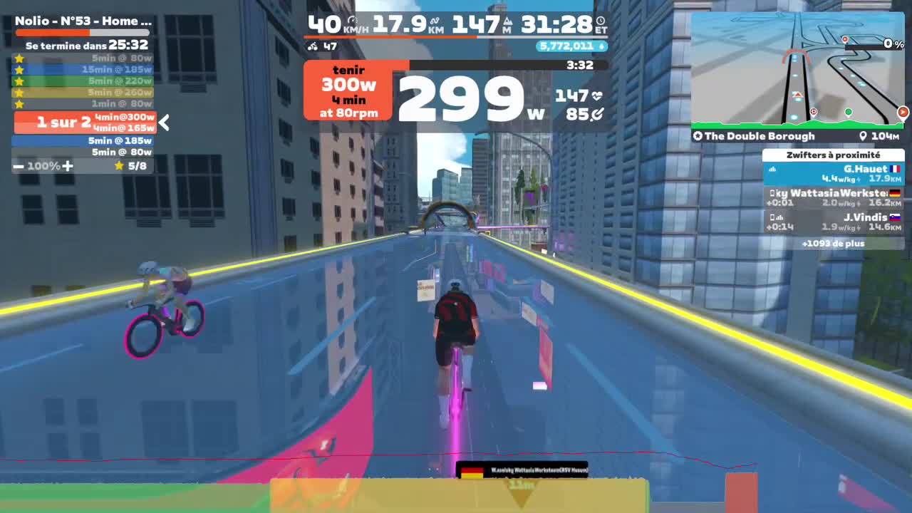 Zwift - Nolio - N°53 - Home Trainer 1H00 [V02Max] (Z5/Z6) - 2025 01 13 on The Double Borough in New York
