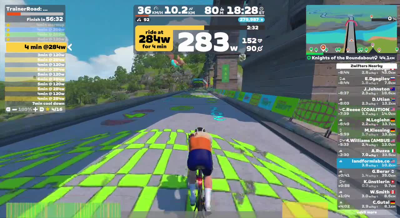 Zwift - TrainerRoad: Centennial -3 on Knights of the Roundabout in France
