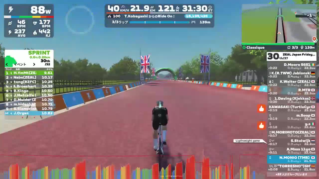 Zwift - Race: ZEAL Japan Friday Race (B) on Classique in London