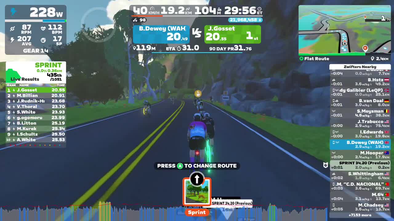 Zwift - Flat Route in Watopia