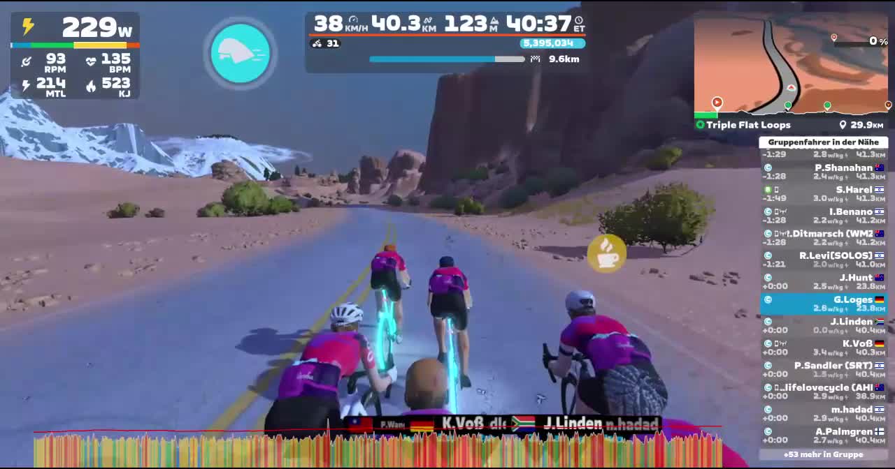Zwift - Group Ride: Rapha Festive 500 with Maria @ 2.2 W/KG on Triple Flat Loops in Watopia