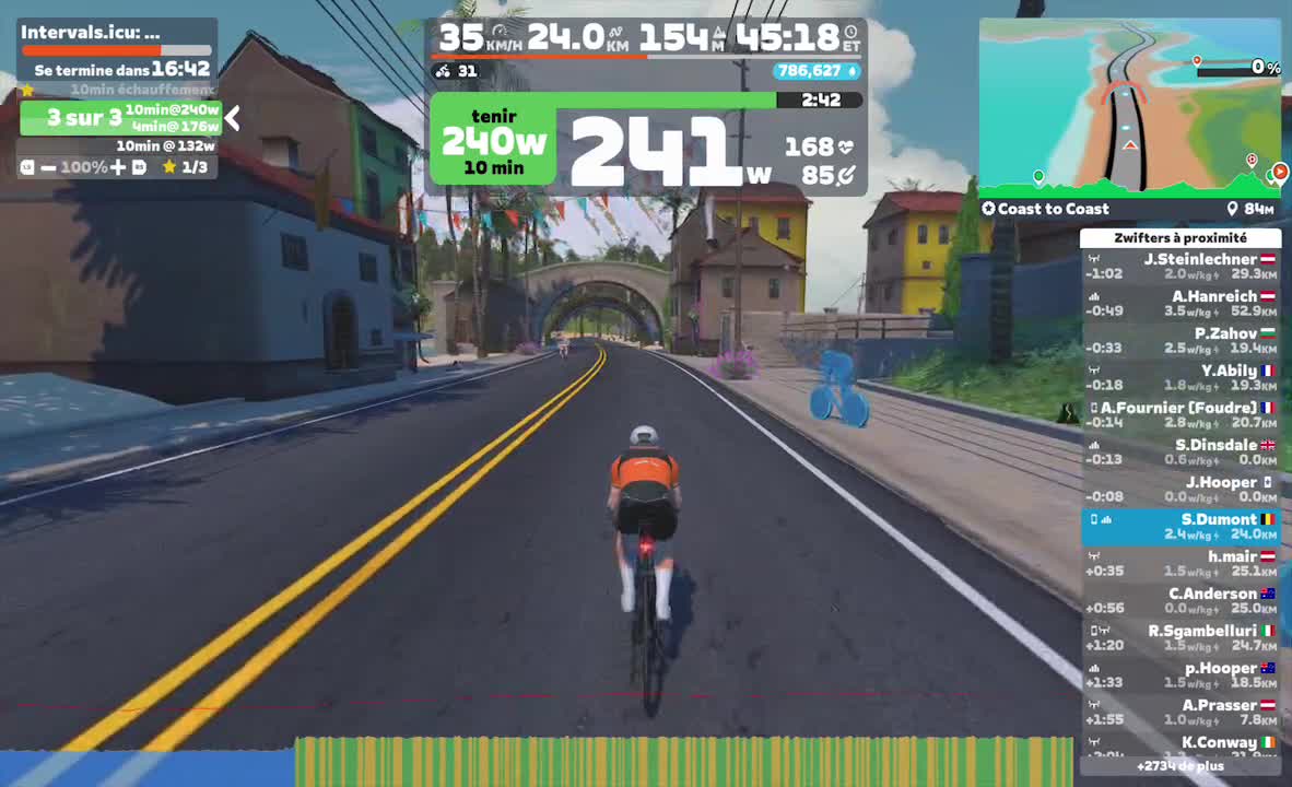 Zwift - : Sweet Spot Intervals on Coast to Coast in Watopia