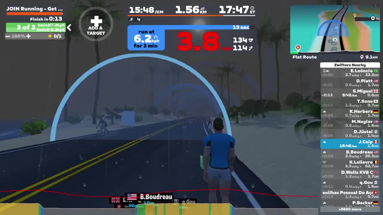 Zwift - JOIN Running - Get ready to run 2 on Flat Route in Watopia
