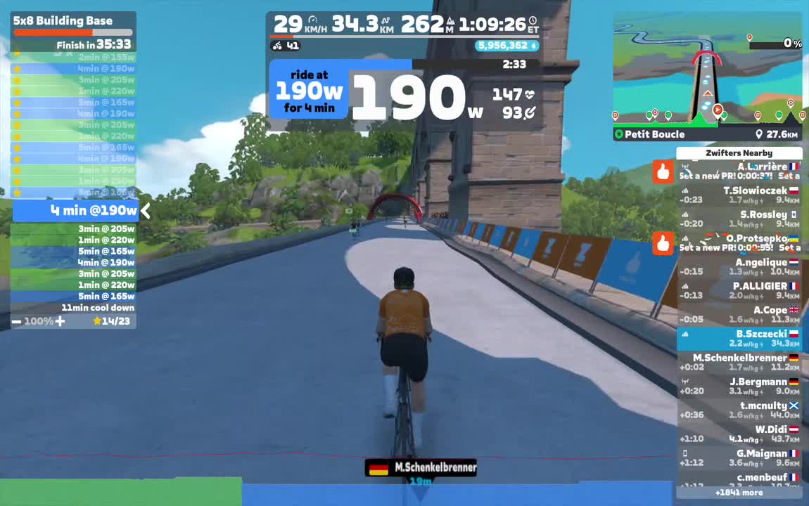Zwift - 5x8 Building Base on Petit Boucle in France