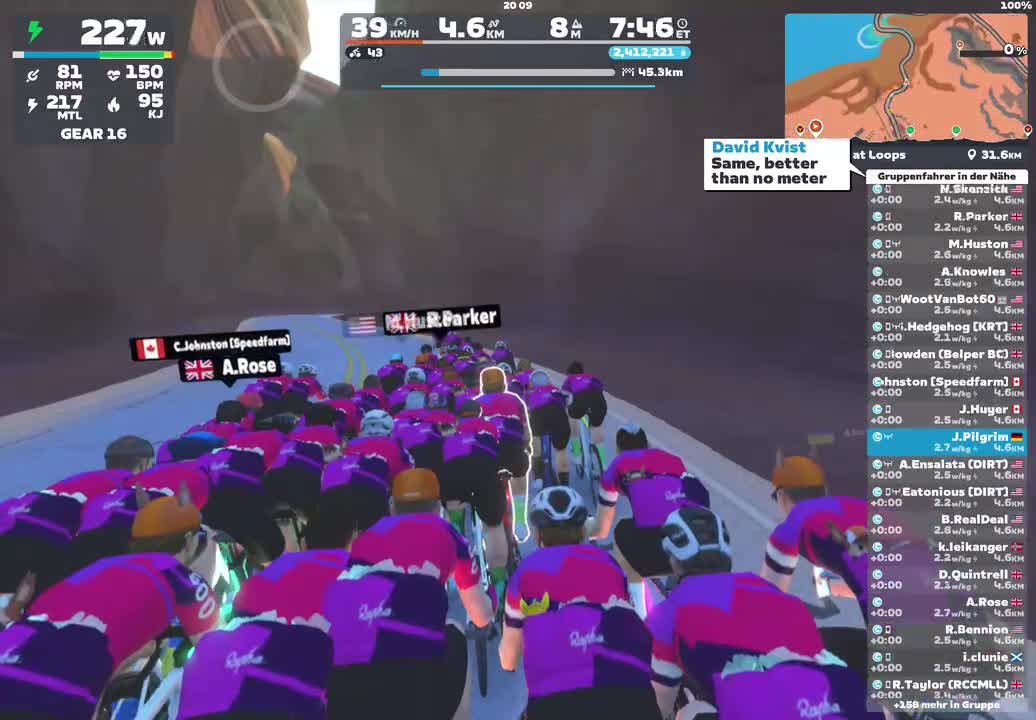 Zwift - Group Ride: Rapha Festive 500 with Maria @ 2.2 W/KG on Triple Flat Loops in Watopia