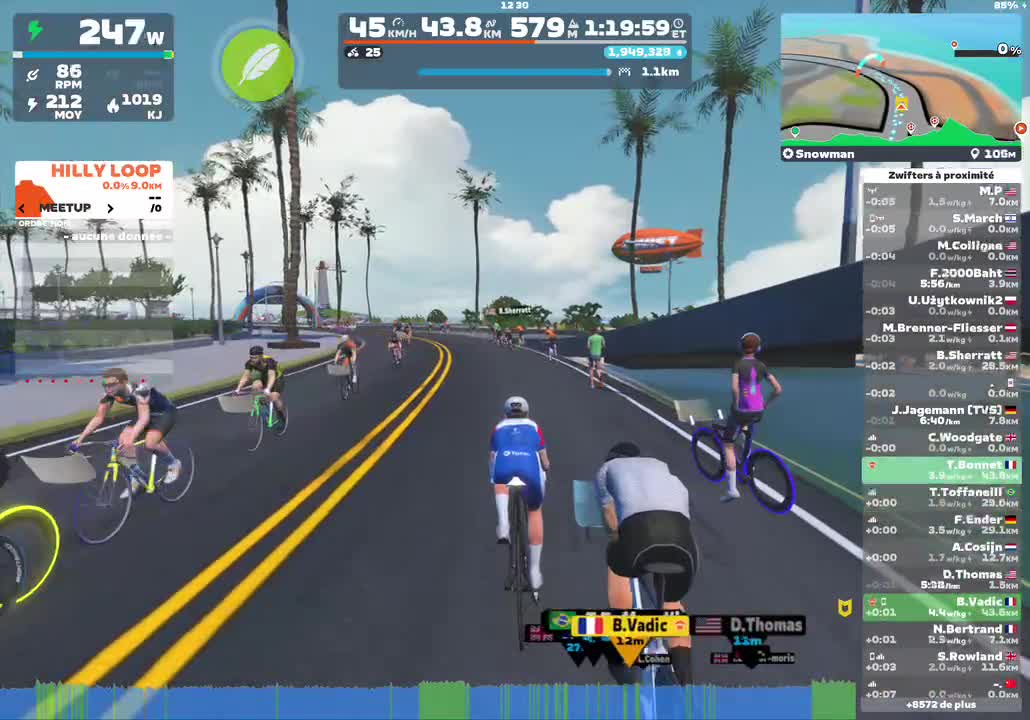 Zwift - Baptiste Vadic's Meetup on Snowman in Watopia