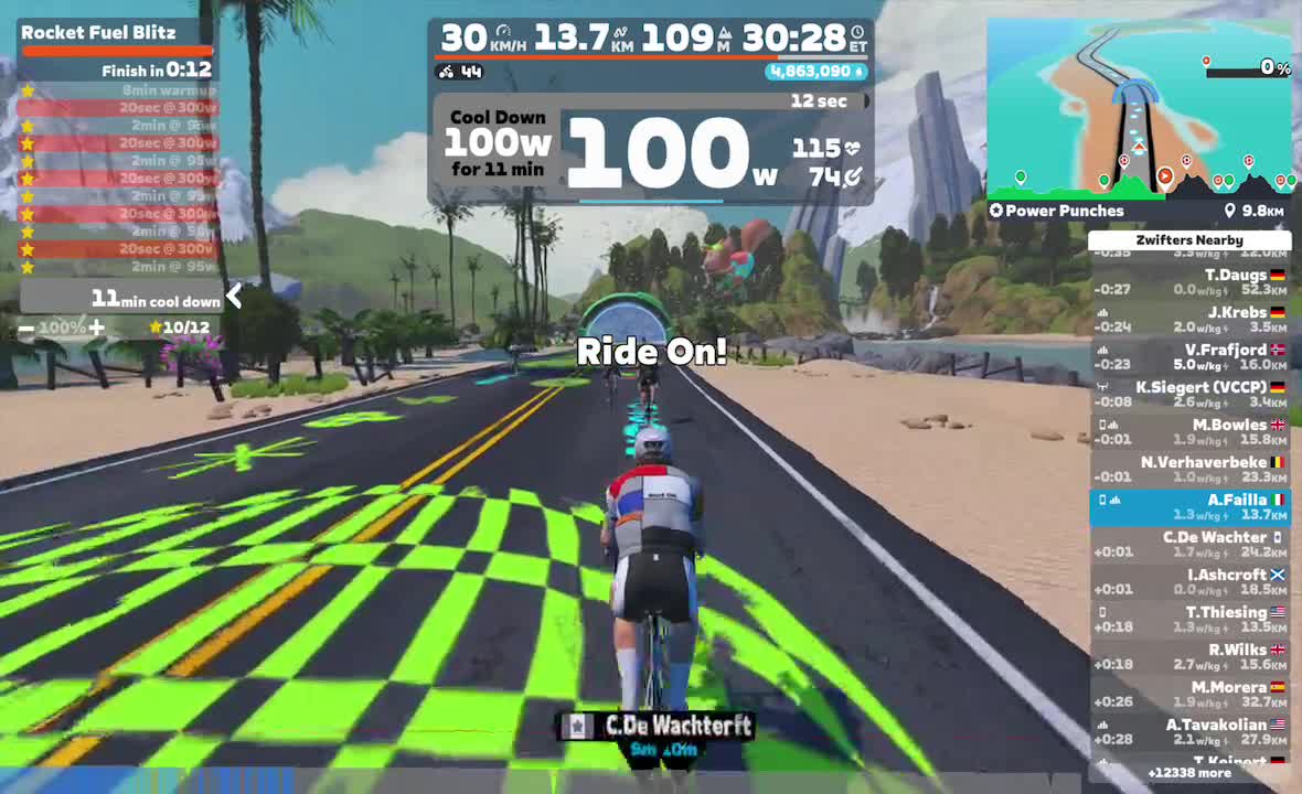 Zwift - Rocket Fuel Blitz on Power Punches in Watopia