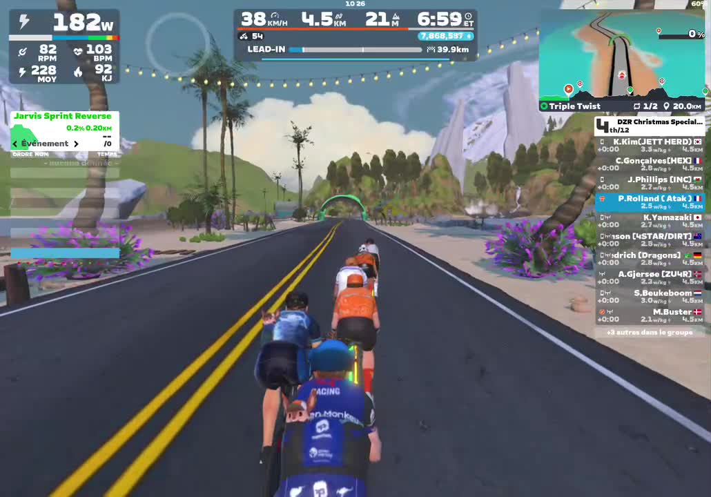 Zwift - Race: DZR Christmas Special - Stage 4 (A) on Triple Twist in Watopia
