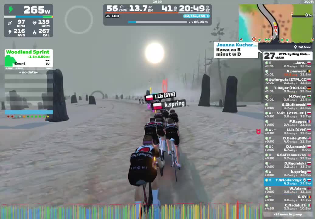 Zwift - Group Ride: ZTPL Cycling Club 100km ride with Wintertal (B) on Navig8 in Watopia