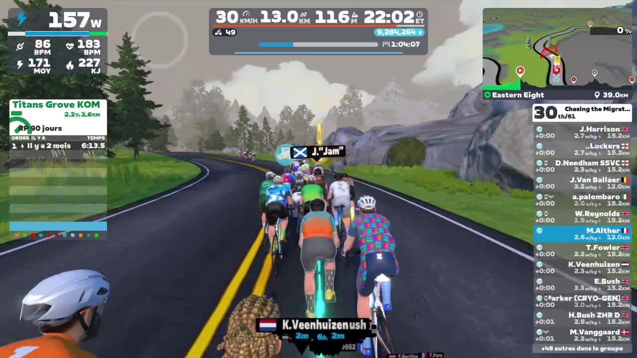 Zwift - Group Ride: Chasing the Migration! (C) on Eastern Eight in Watopia