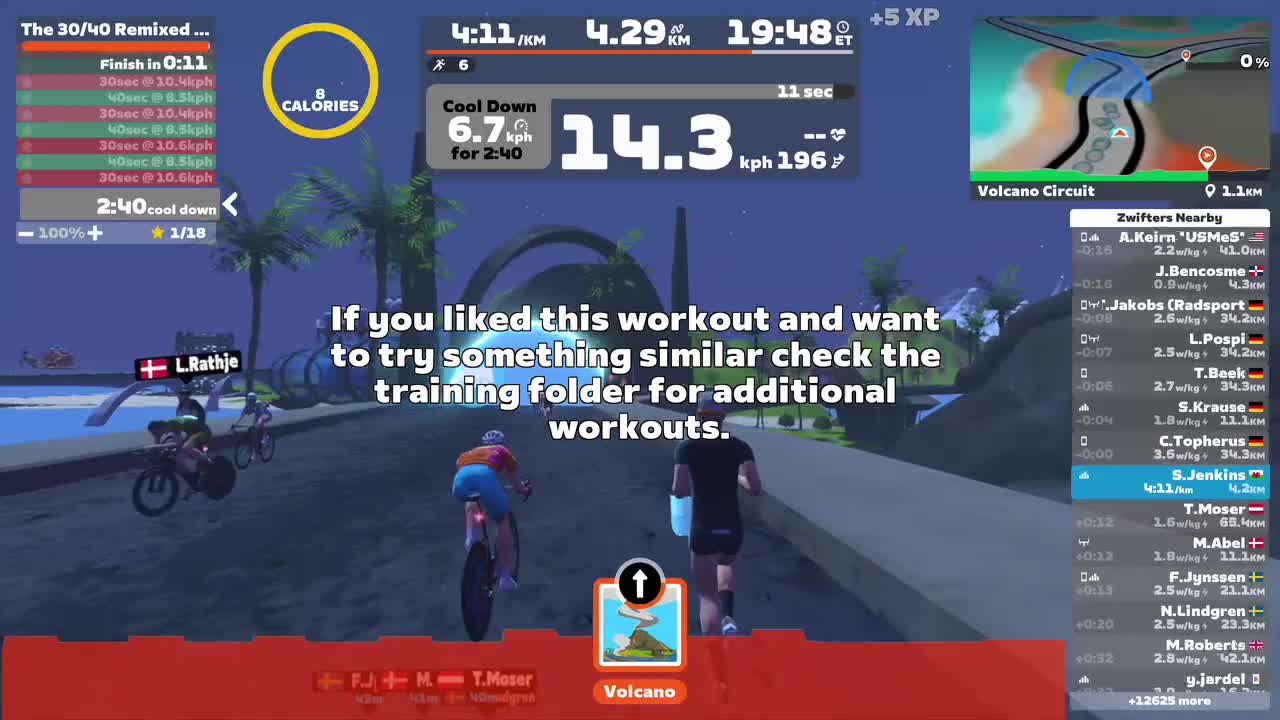 Zwift - The 30/40 Remixed #1 on Volcano Circuit in Watopia
