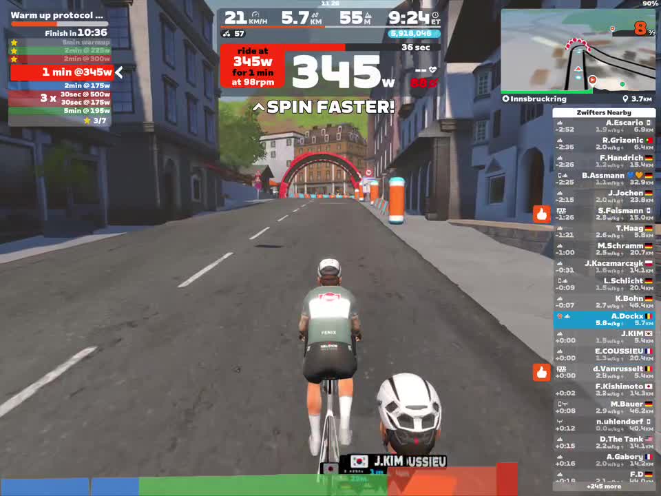 Zwift - Warm up protocol (20') (1) on Innsbruckring in Innsbruck